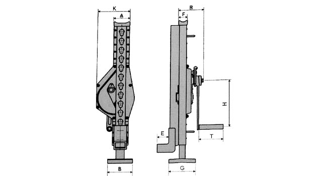 Structure of Mechanical Jacks with Wheels